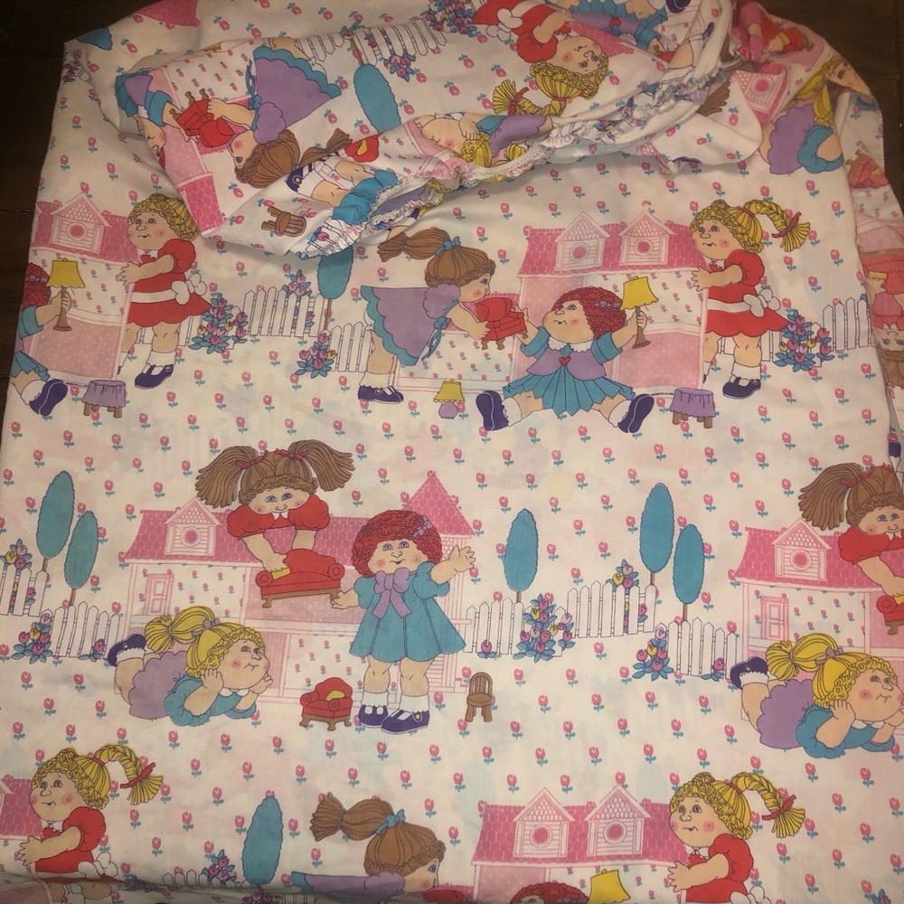 Vintage 1980’s Cabbage Patch Dolls Twin Size Fitted Sheet